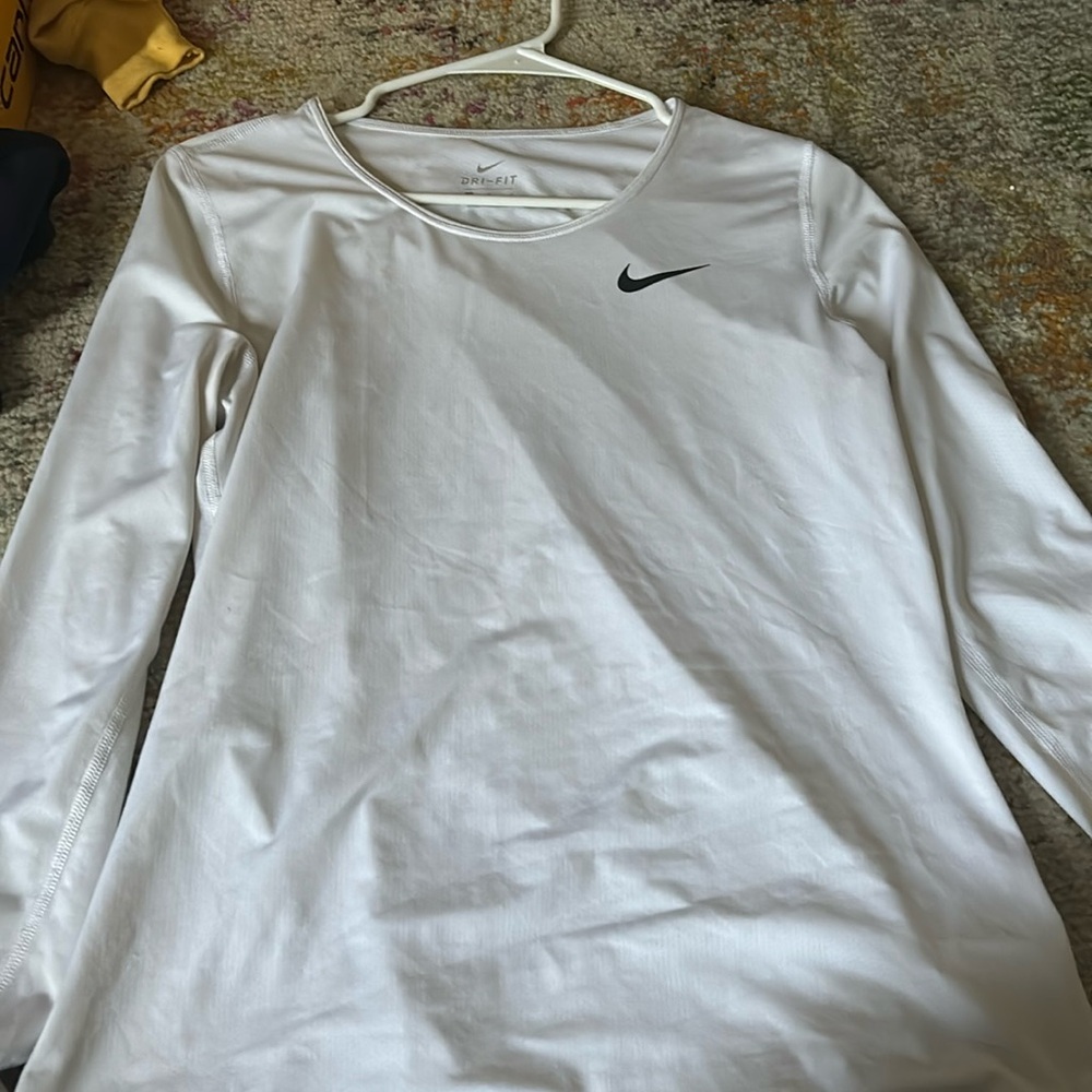 Nike Drifit long sleeve white tee